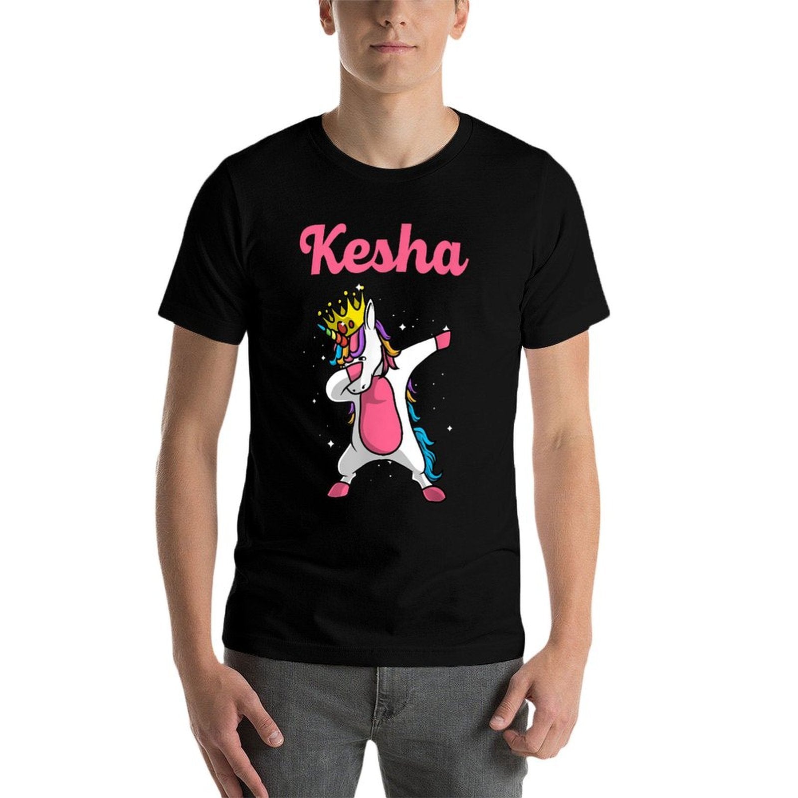 KESHA Name Personalized Birthday Dabbing Unicorn Queen  Graphic-printed T-Shirt