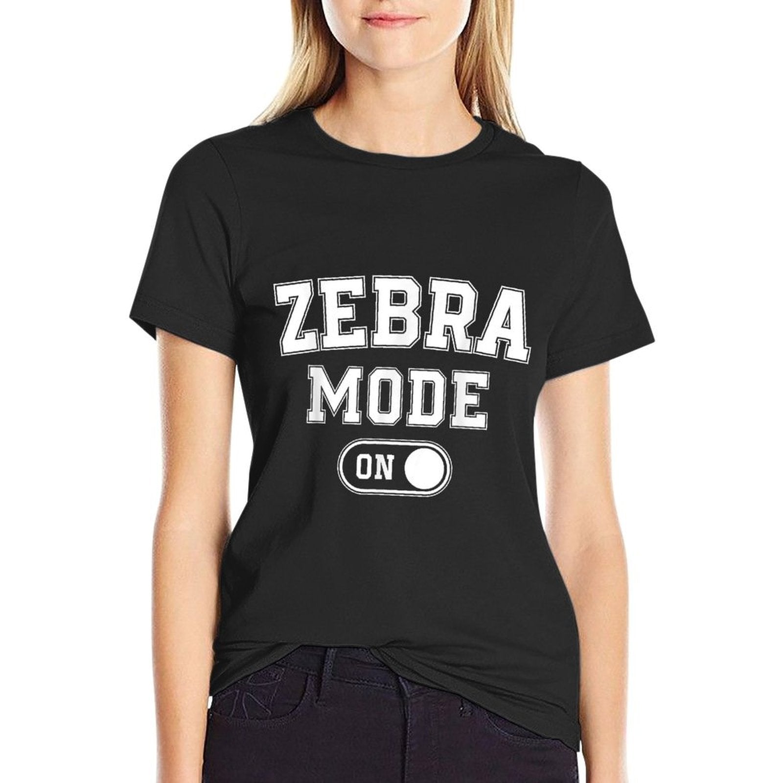Zebra Mode On Costume Funny Safari Gift Zoo Animal Lover  Heathered Texture T-Shirt