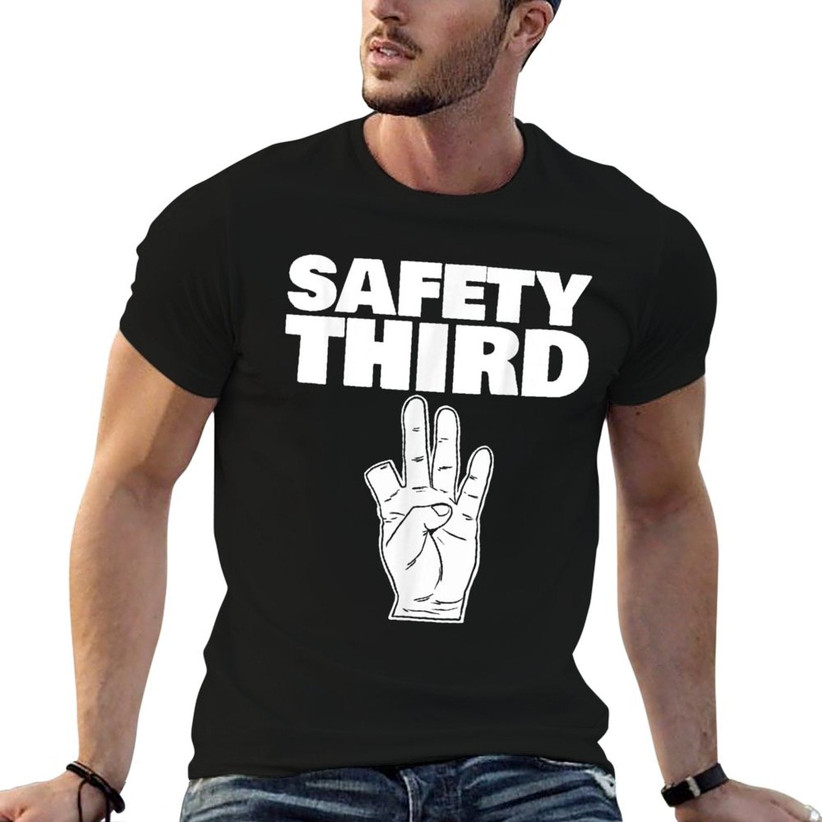 Safety Third Funny Missing Finger Safety Third  Durable T-Shirt