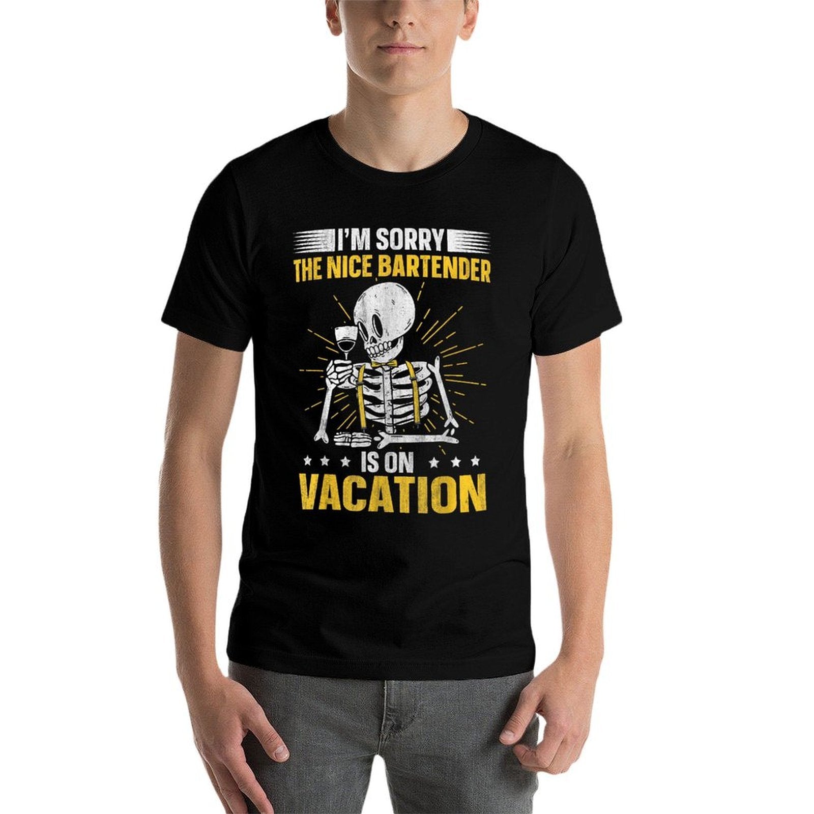 Im Sorry The Nice Bartender Is On Vacation Funny Bartender  Breathable T-Shirt