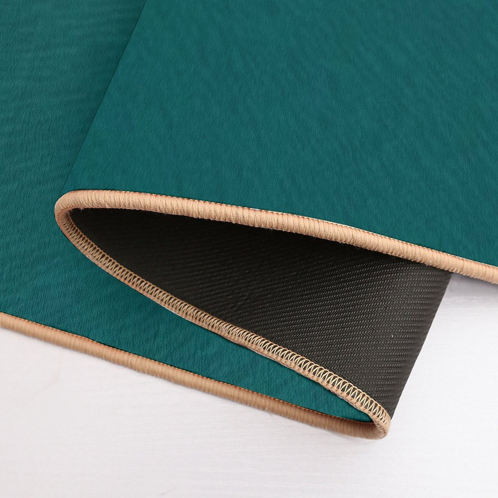 Teal White And Gold Marble Design  Non-Slip Bath Mat