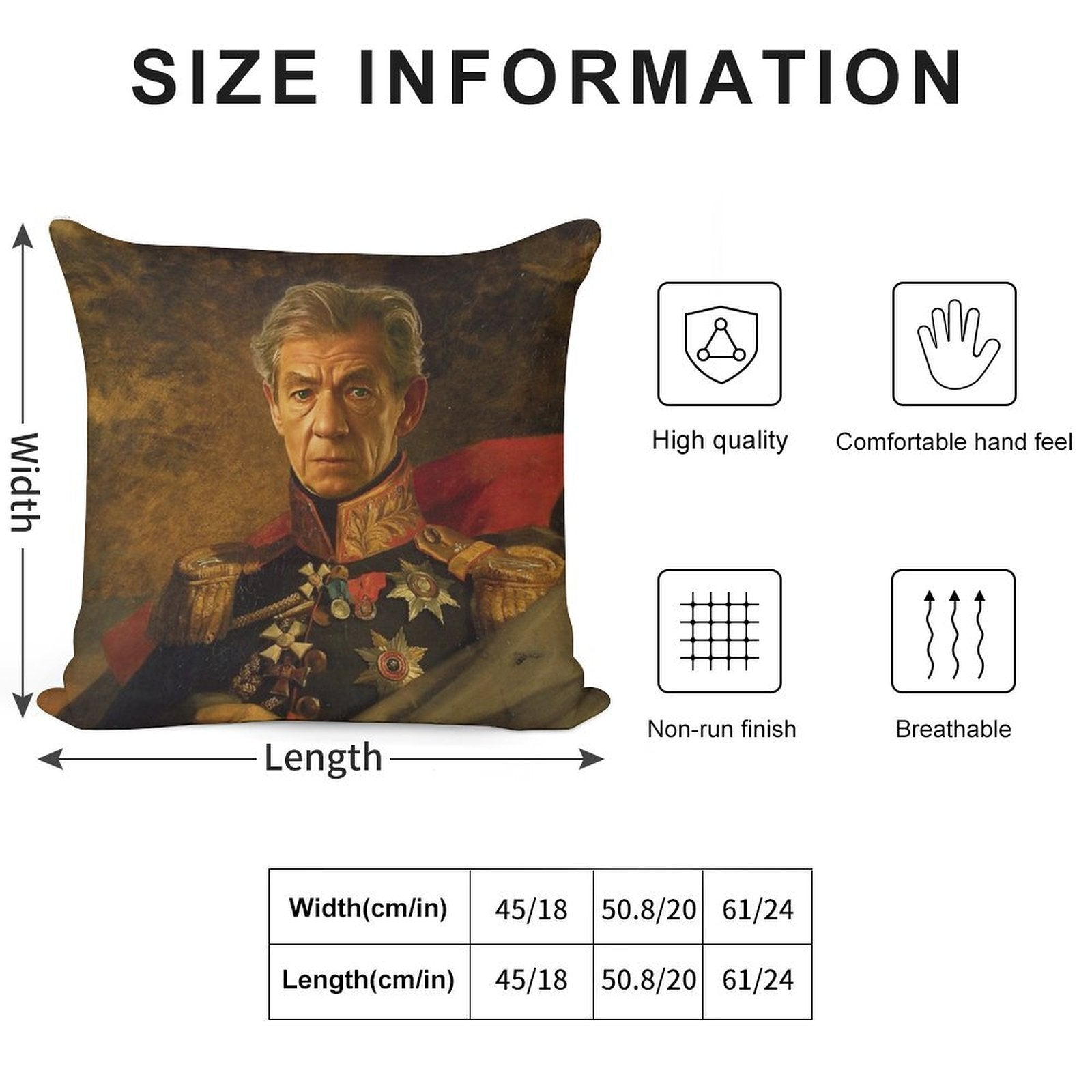Sir Ian McKellen - Replaceface Soft Reinforced Edging Throw Pillow
