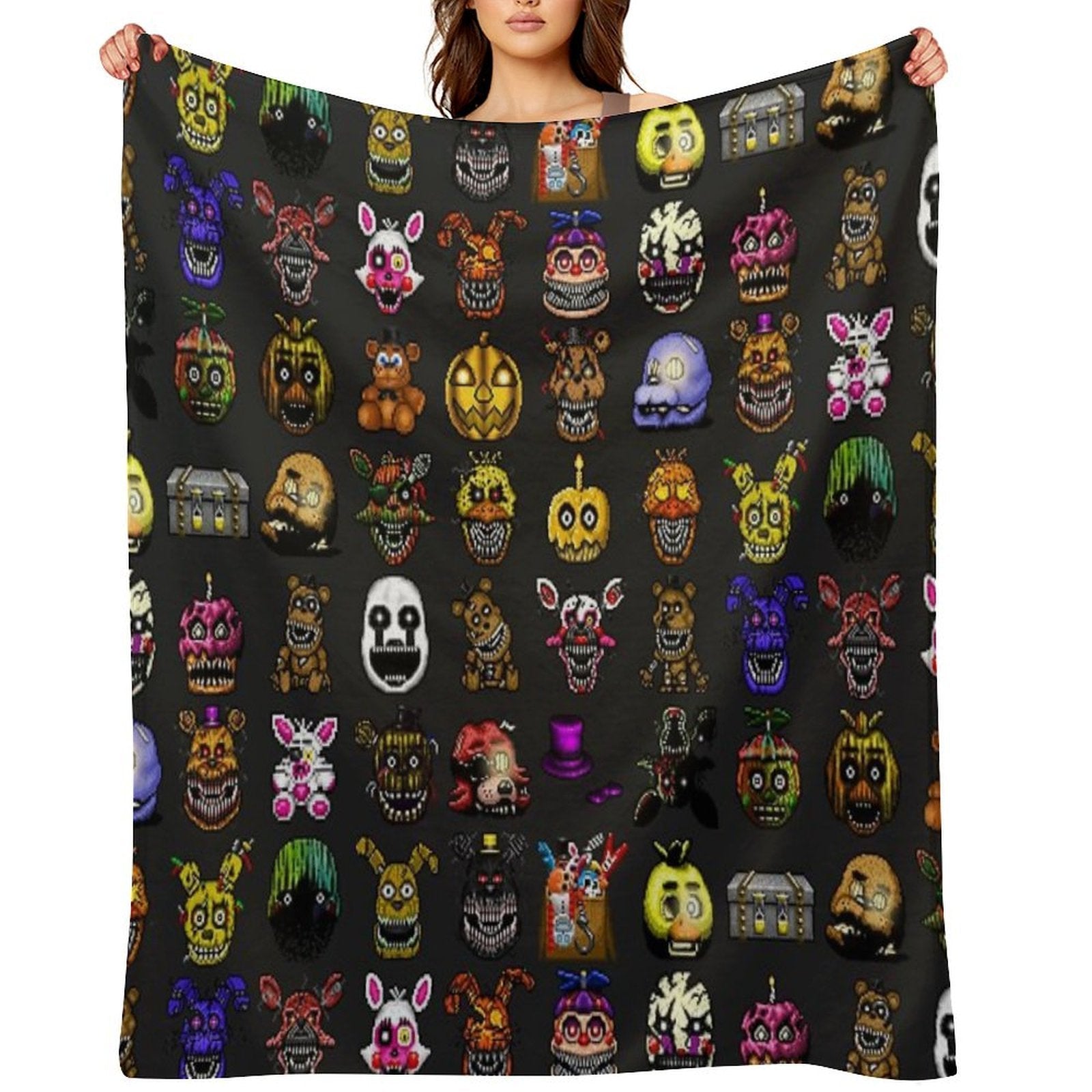 Five Nights at Freddy's - Pixel Art - Multiple Characters New Set Quick-dry Throw Blanket