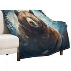 Majestic Grizzly Bear Eco-conscious Throw Blanket
