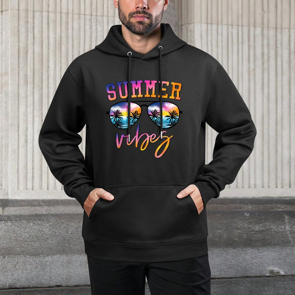 Summer Vibes Sunglasses With Palm Tree Funny Beach Life Casual Wear Hoodie