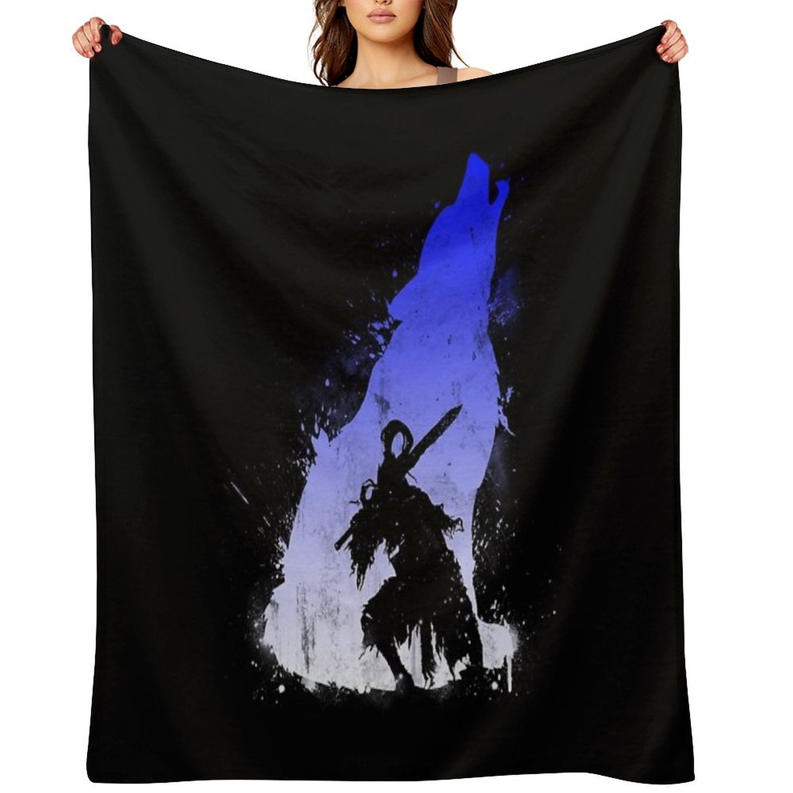 The Walker of Abyss (Version BlueWhite) Eco-conscious Throw Blanket