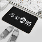 Kiss (Masks) White on Black  Anti-Trip Bath Mat
