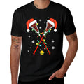 Lacrosse Player Xmas Lights Santa Hat Lacrosse Christmas  Polyester Blend T-Shirt
