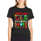 Lunch Lady Elf Squad Christmas Colorful Funny Job Team  Polyester Blend T-Shirt