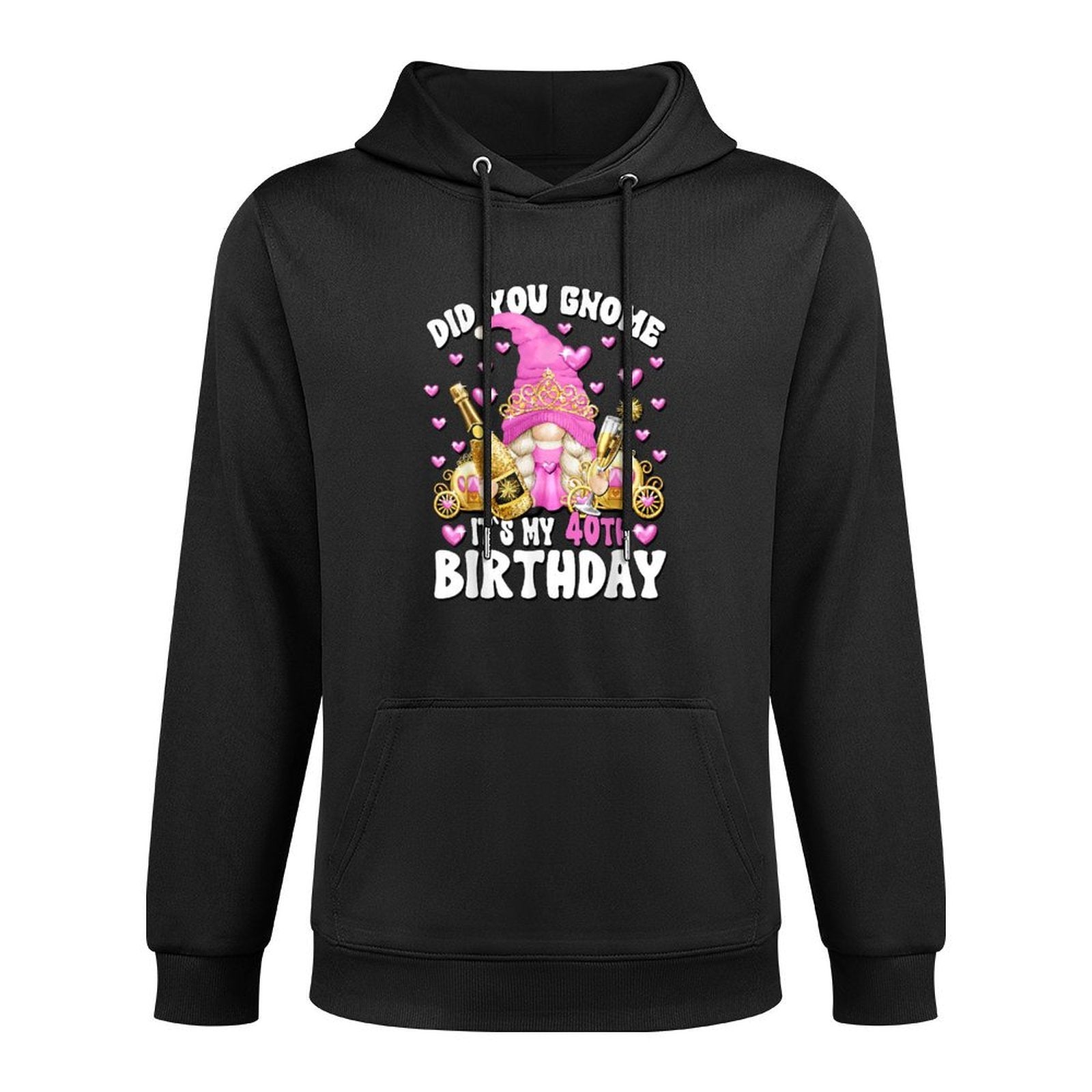 Funny 40th Birthday Gnome Mom For Women Pink Bday Princess Casual Wear Hoodie