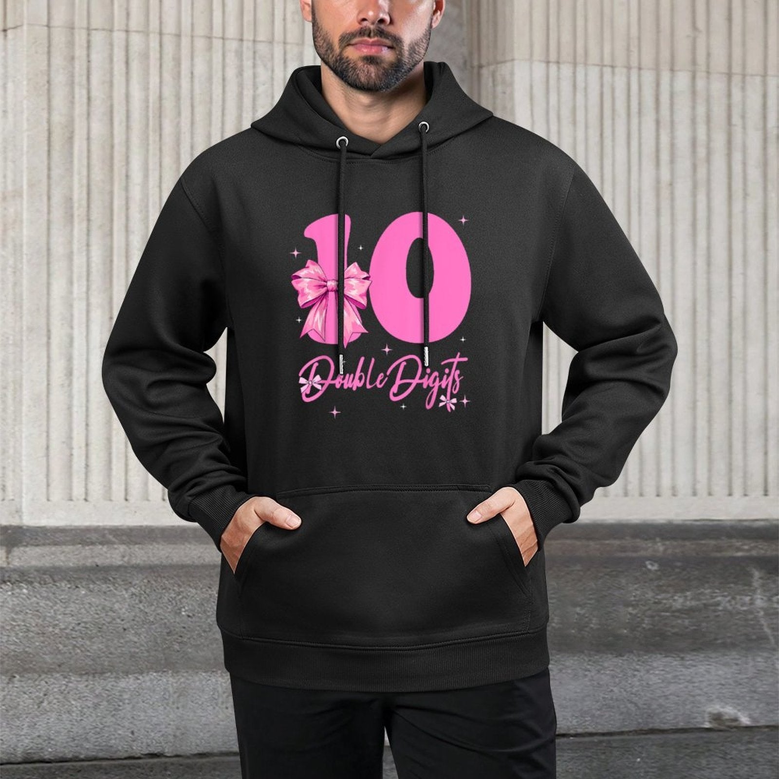 10 Double Digits 10th Birthday Coquette 10 Year Old Girl Shrink-Resistant Hoodie
