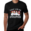 Snowman Christmas Chillin With My Snowmies Ugly Gift  Vintage-inspired T-Shirt