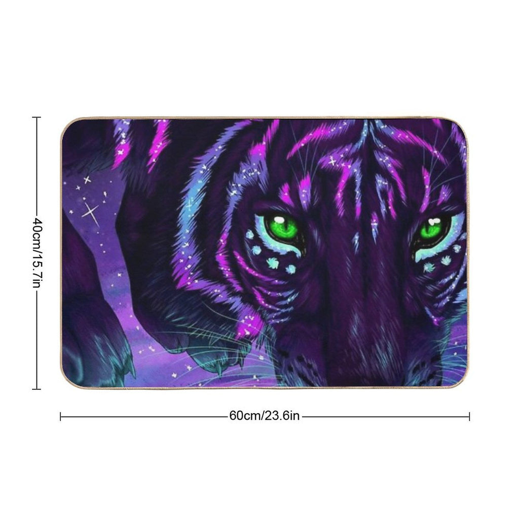 Neon Tiger Painting Durable Bath Mat