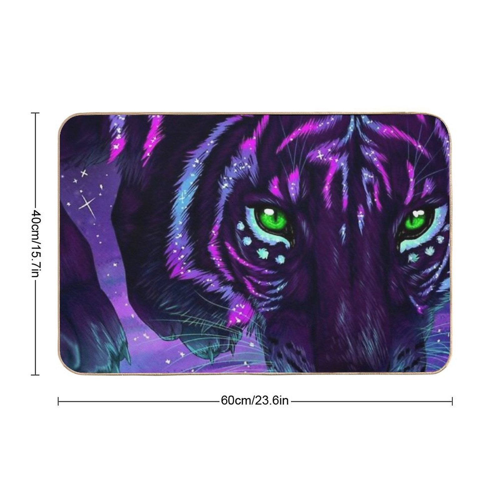 Neon Tiger Painting Durable Bath Mat