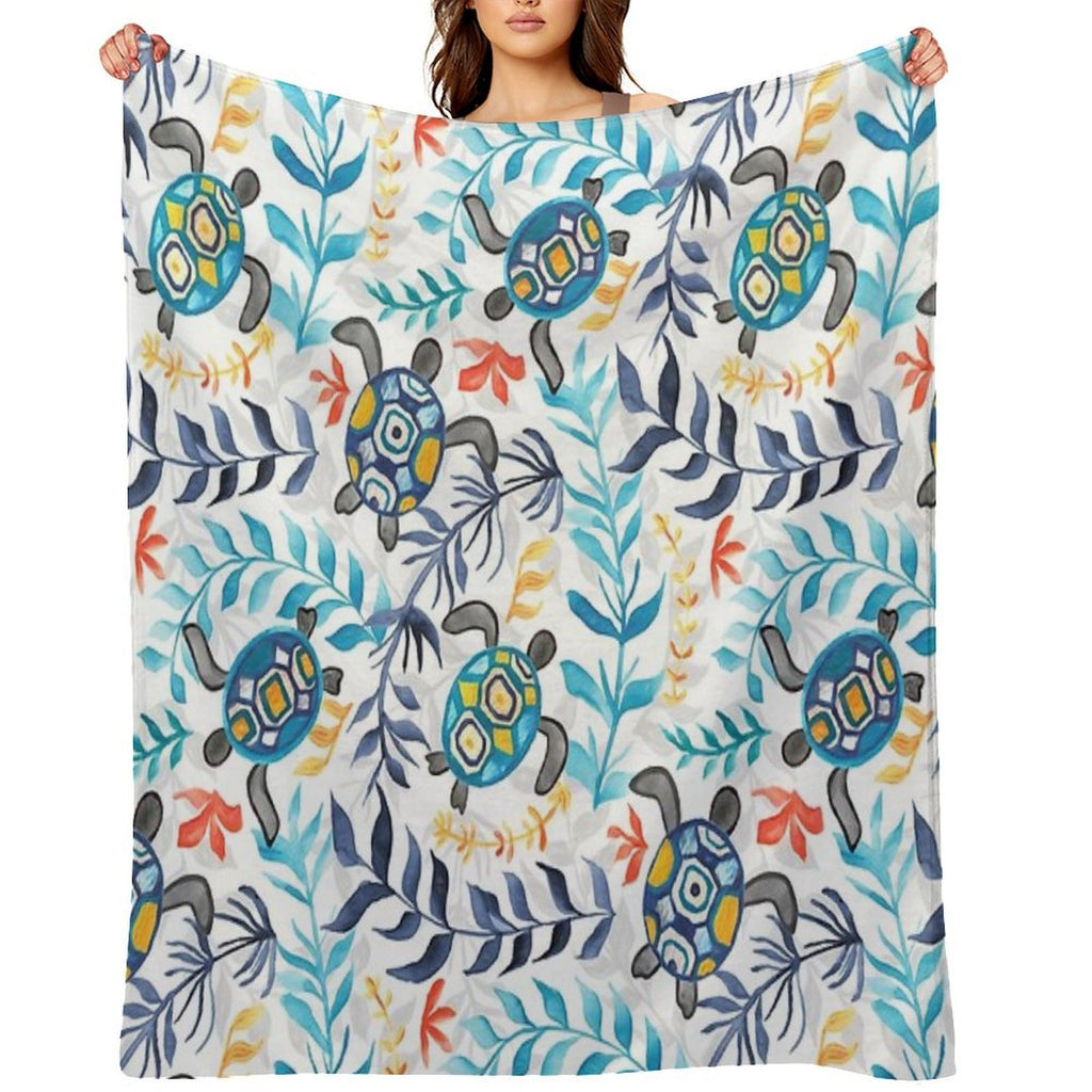 Gouache Sea Turtle Serenity Durable Throw Blanket