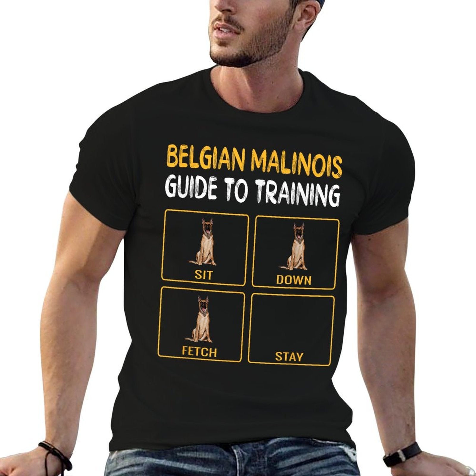 Funny Belgian Malinoi Guide To Training Dog Obedience for Men Women  Versatile T-Shirt