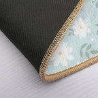 Cute Daisies on A Soft Green Background  Slip-Resistant Bath Mat