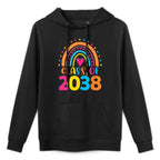 Pre-k Class of 2038 First Day School Colorful Rainbow Girls Kangaroo Pocket Hoodie