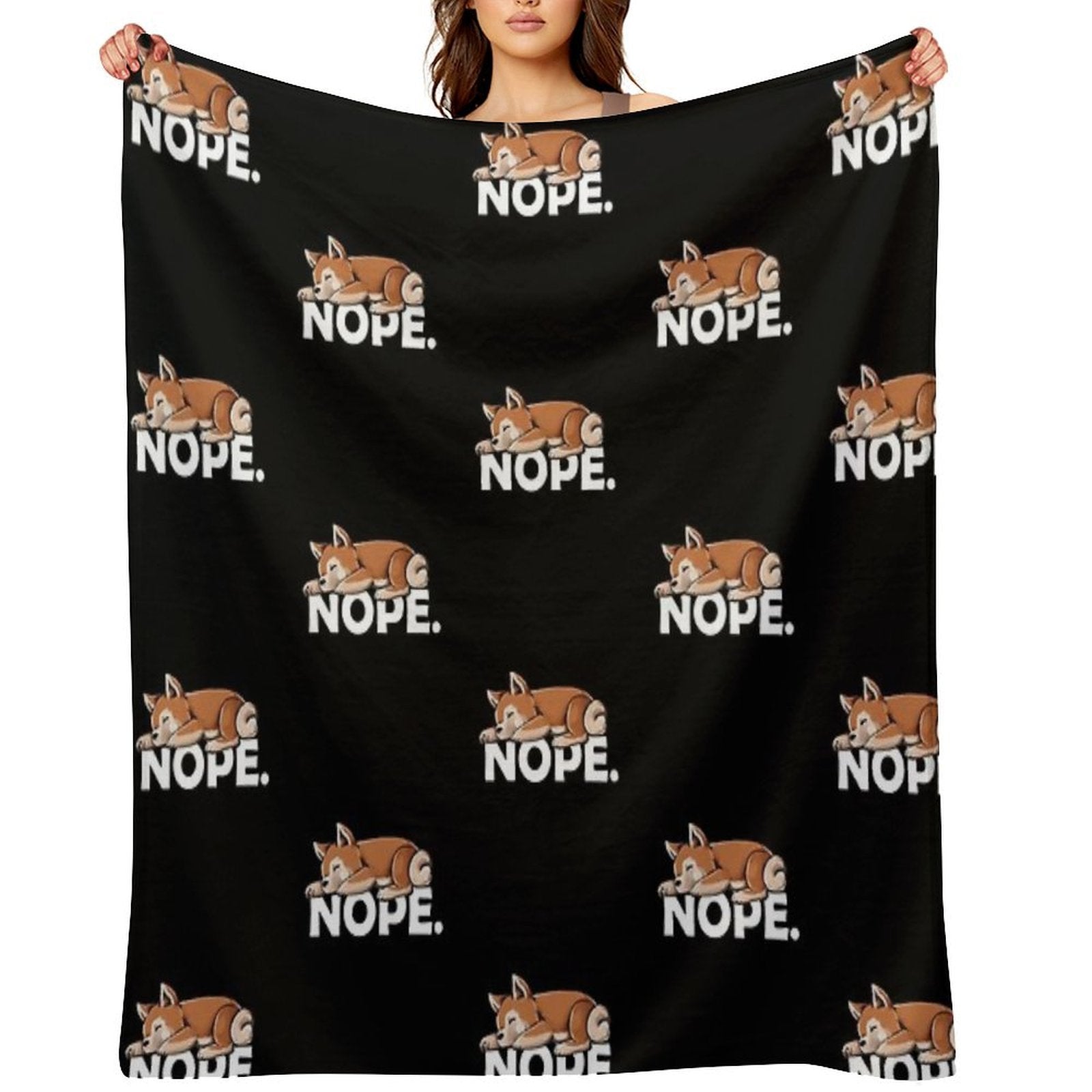 Shiba Inu Velvety-soft Throw Blanket