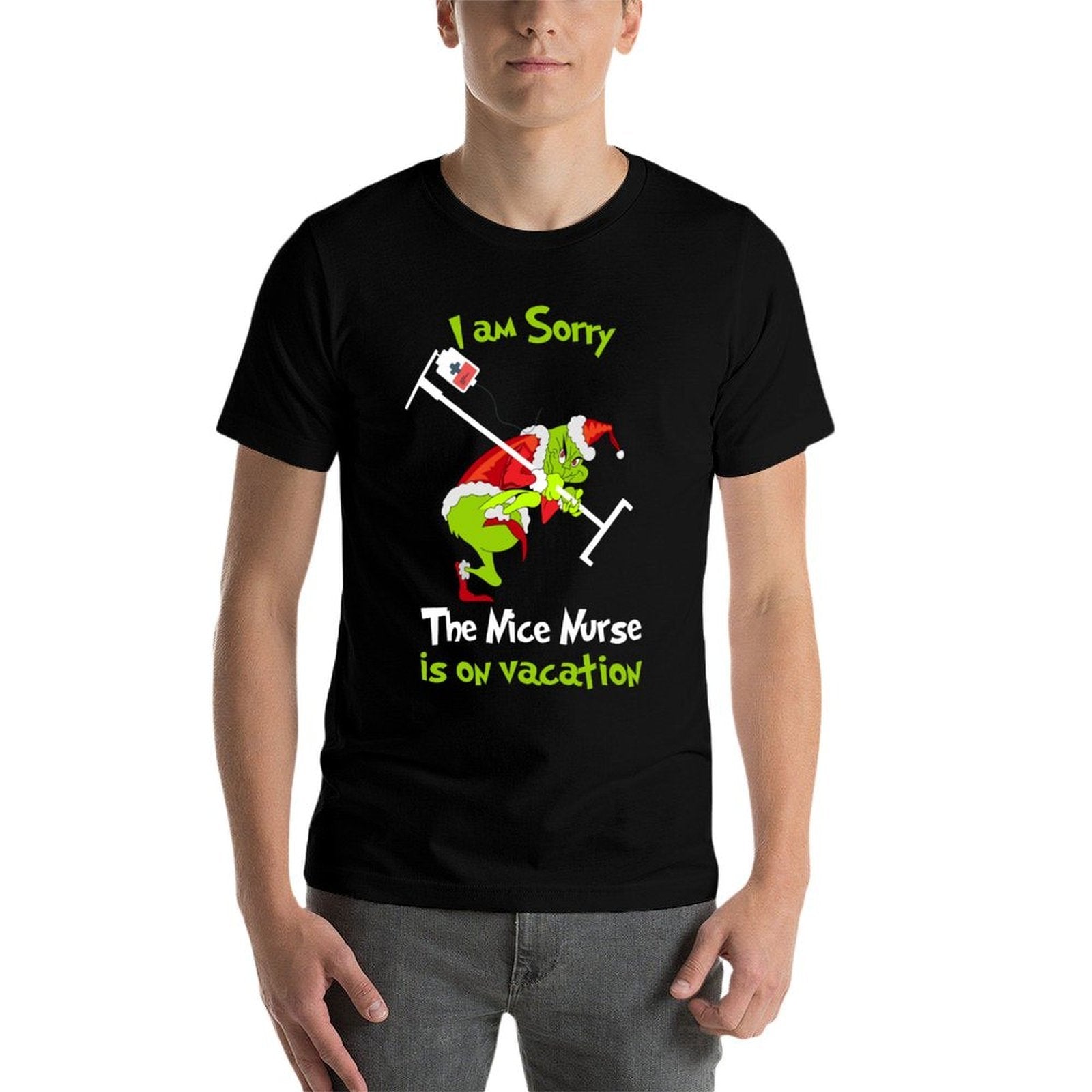 I Am Sorry The Nice Nurse Is On Vacation Funny Christmas  Soft T-Shirt