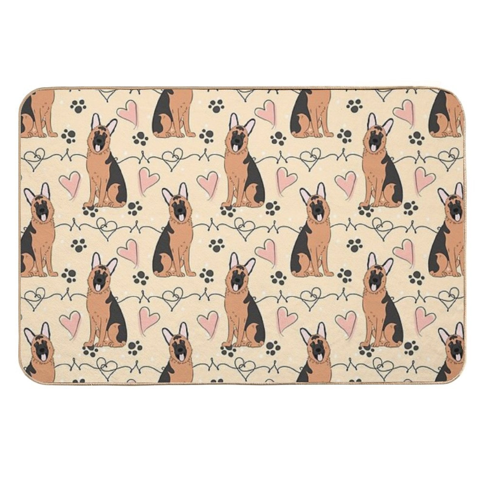 LOVE German Shepherd - Red And Black 2  Dirt-Trapping Bath Mat