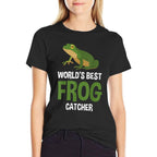 Worlds Best Frog Catcher Gift Boys Girls Kids Frog Hunter  Oversized Silhouette T-Shirt