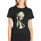 Alien Middle Finger Adult Humour Funny Novelty  Durable T-Shirt