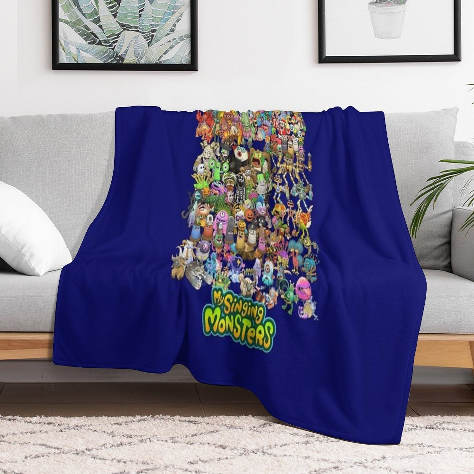 Singing Monsters Group Photo Velvety-soft Throw Blanket