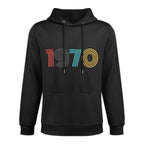 50th Birthday Retro 1970 for Her And Him Funny Saying Raglan Baseball Unisex Design Hoodie