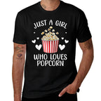 Funny Popcorn Art Girls Women Kids Popcorn Corn Kernel Lover  Graphic-printed T-Shirt