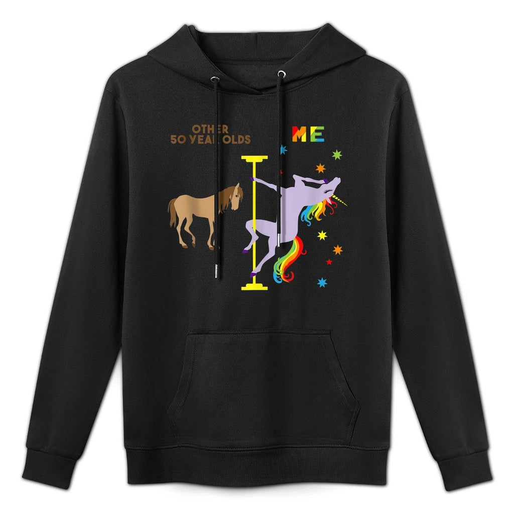 Funny 50th Birthday Gift Rainbow Unicorn 50 Years Old Layering Staple Hoodie