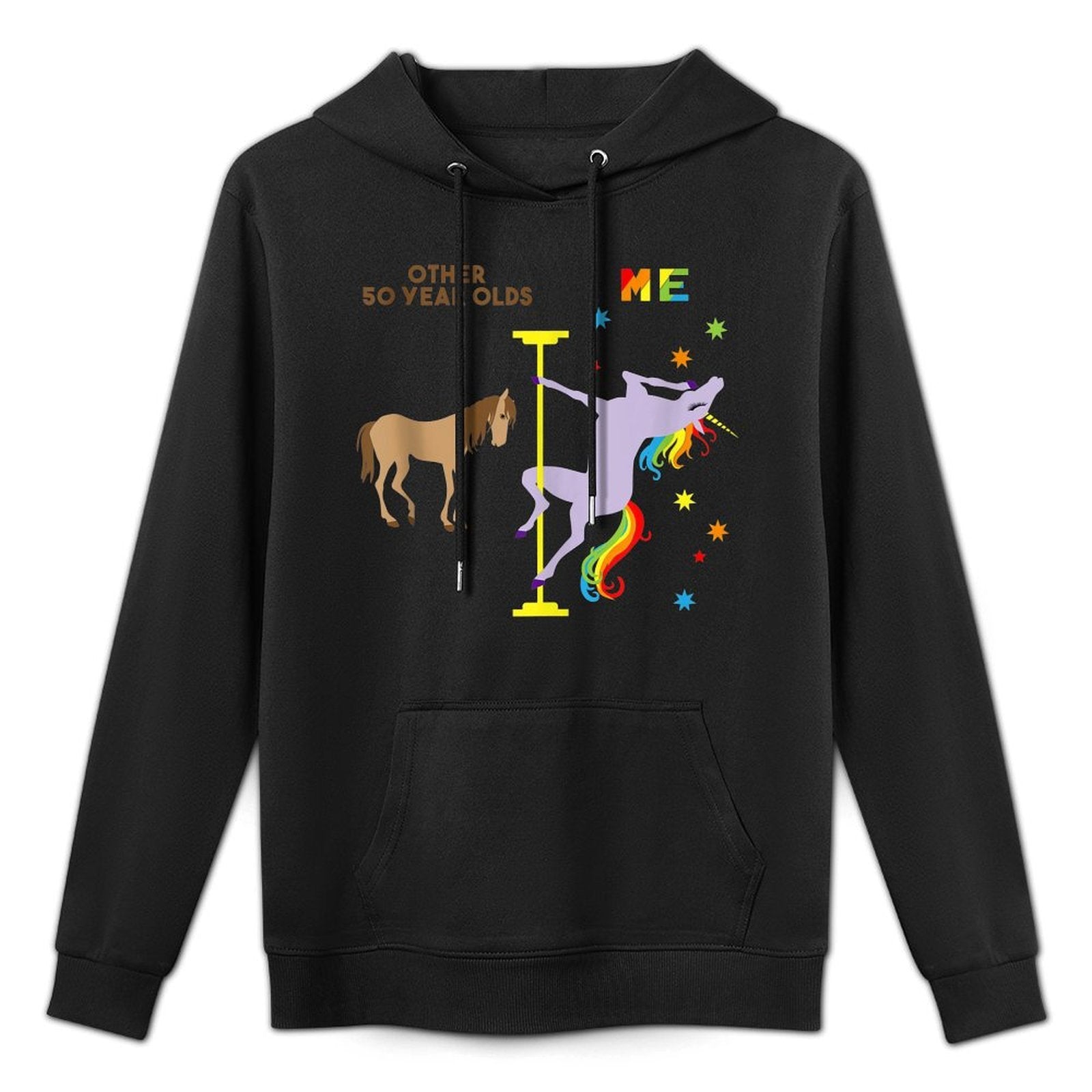 Funny 50th Birthday Gift Rainbow Unicorn 50 Years Old Layering Staple Hoodie