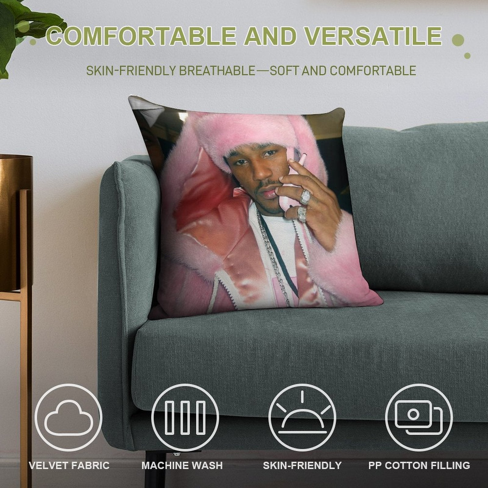 KILLA CAM Soft Luxury Feel Throw Pillow