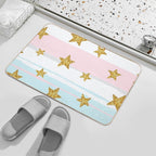 Faux Glitter Stars Stripe Background  Rapid-Drying Bath Mat