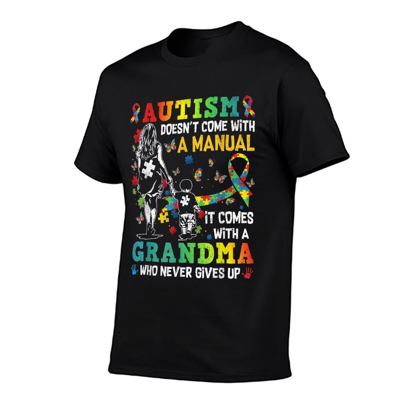 Autism Grandma Doesnt Come With A Manual Autism Awareness  Lightweight T-Shirt