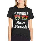 Somewhere On A Beach Tank Funny Beach Vacation Summer  Quick-drying T-Shirt