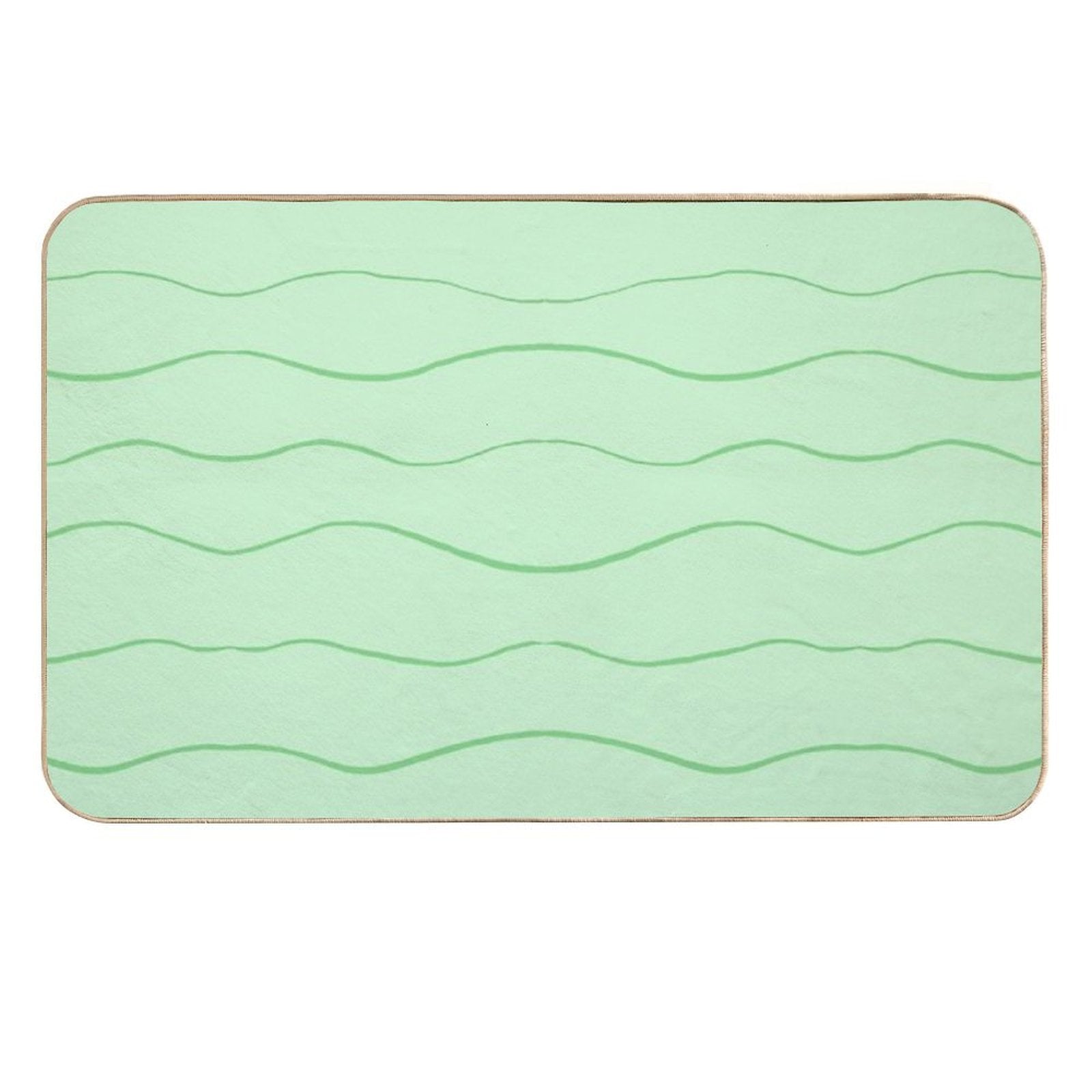 Pastel Green Waves  Anti-Trip Bath Mat