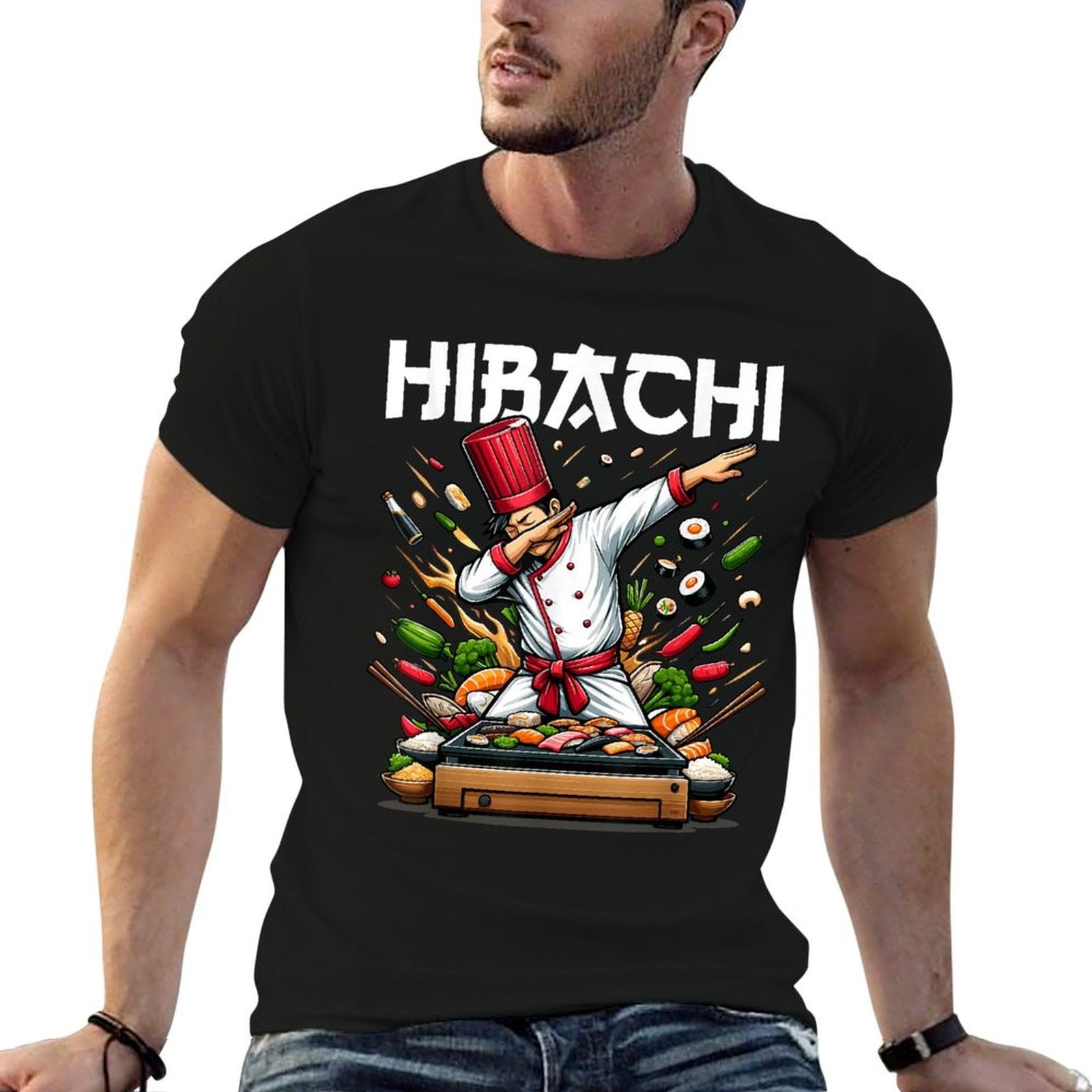 Hibachi Chef Costume Outfit - Hibachi Chef  Easy-care T-Shirt