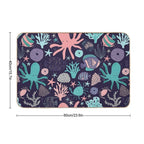 Ocean Animals Fish Coral Octopus Coastal  Long-Lasting Bath Mat