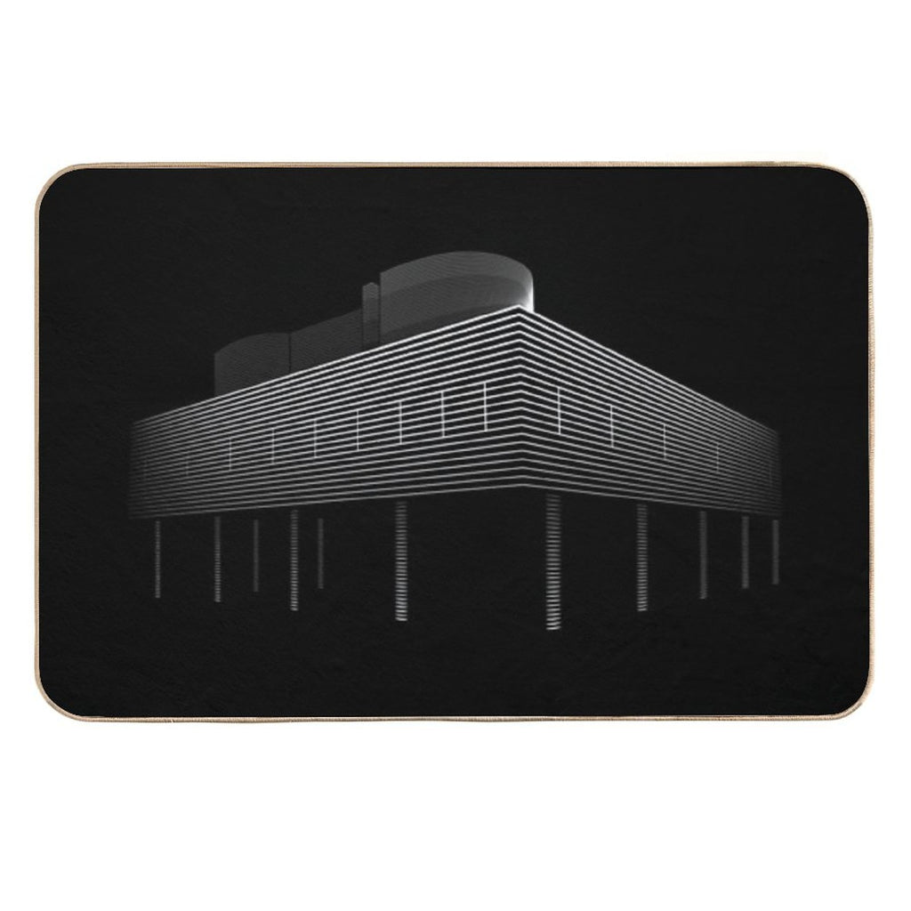 Villa Savoye Lineart by The Architect Le Corbusier  Versatile Bath Mat