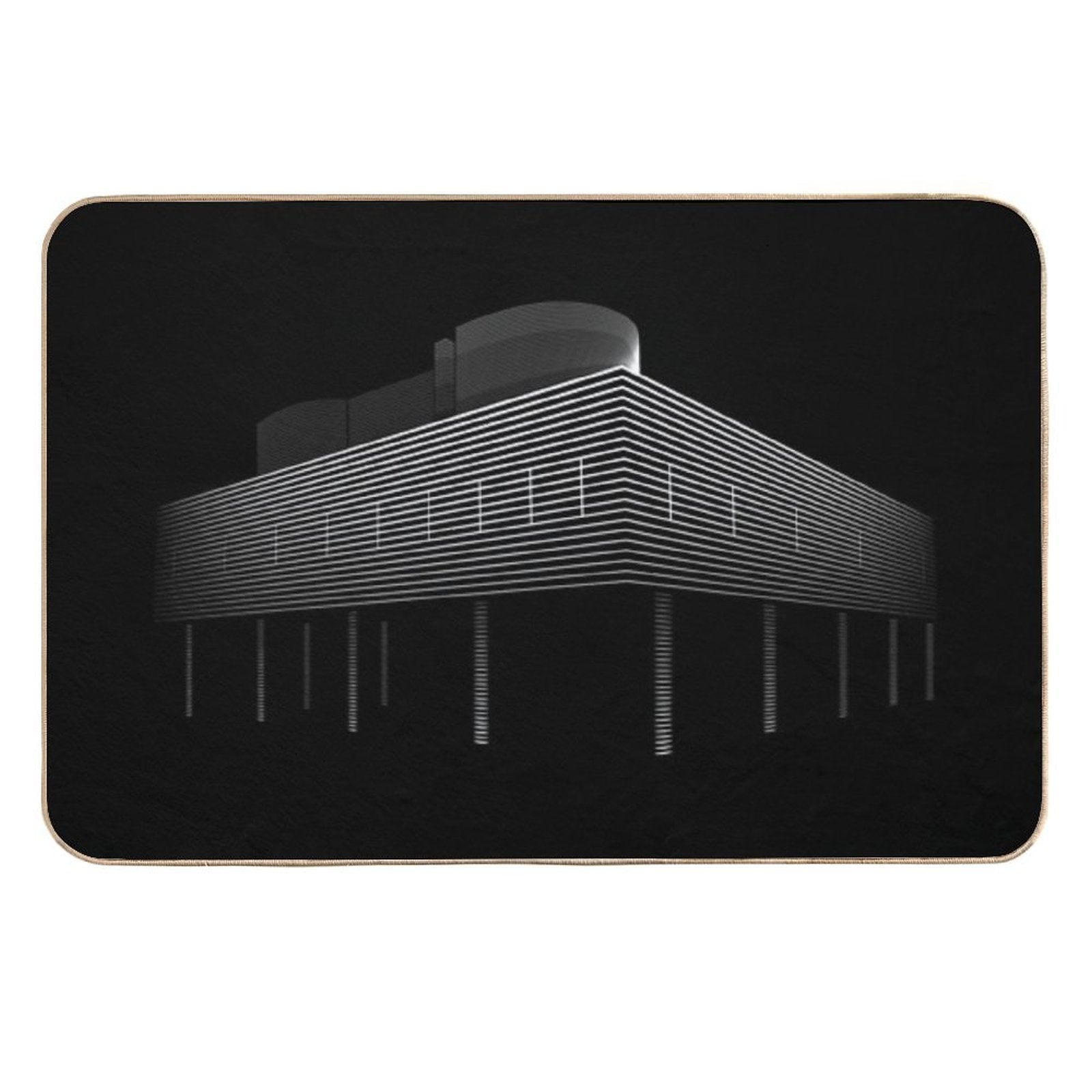 Villa Savoye Lineart by The Architect Le Corbusier  Versatile Bath Mat