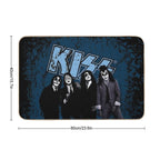 KISS ® The Band - Blue Background Logo Grunge  Easy To Clean Bath Mat