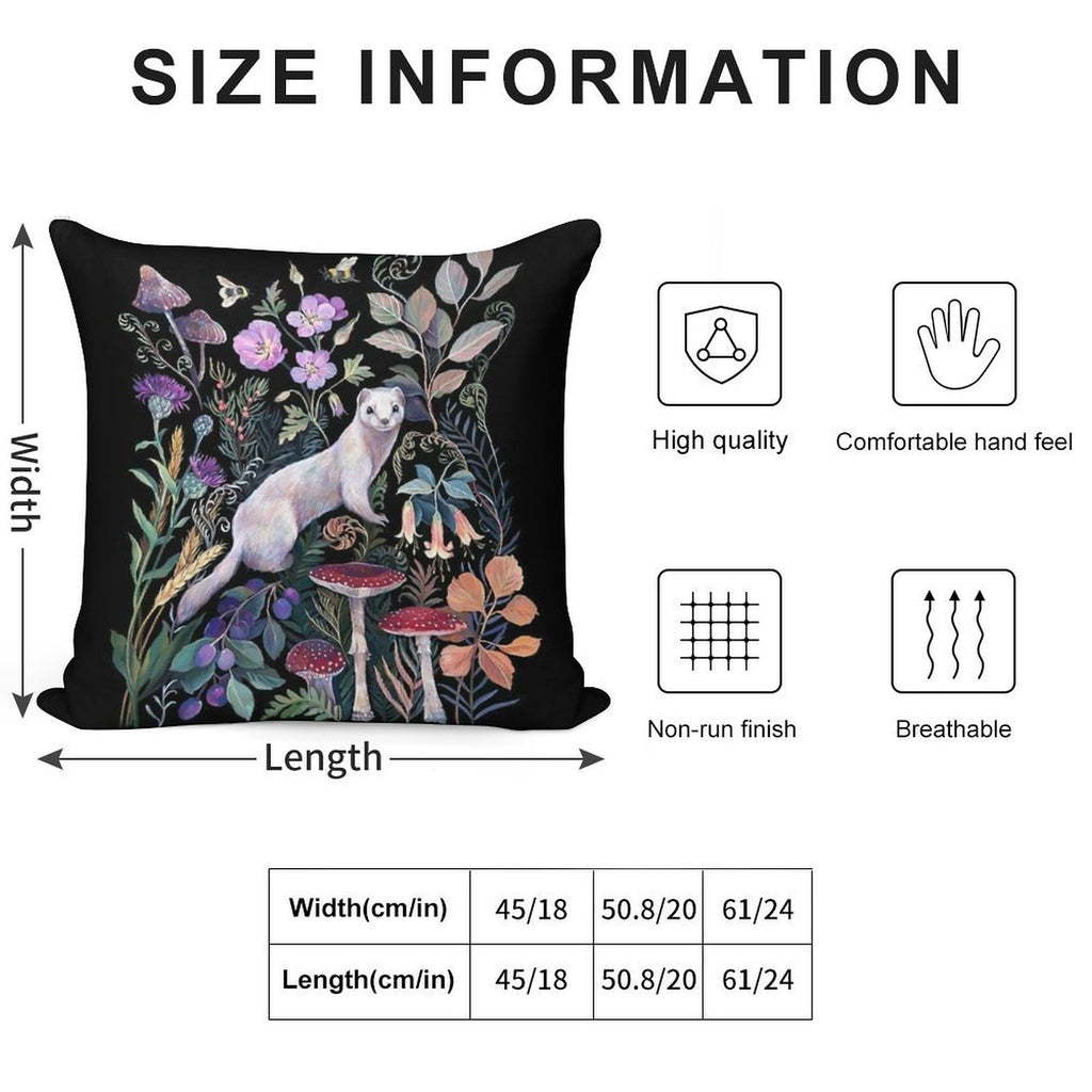 White Ermine Soft Bedroom Essential Throw Pillow