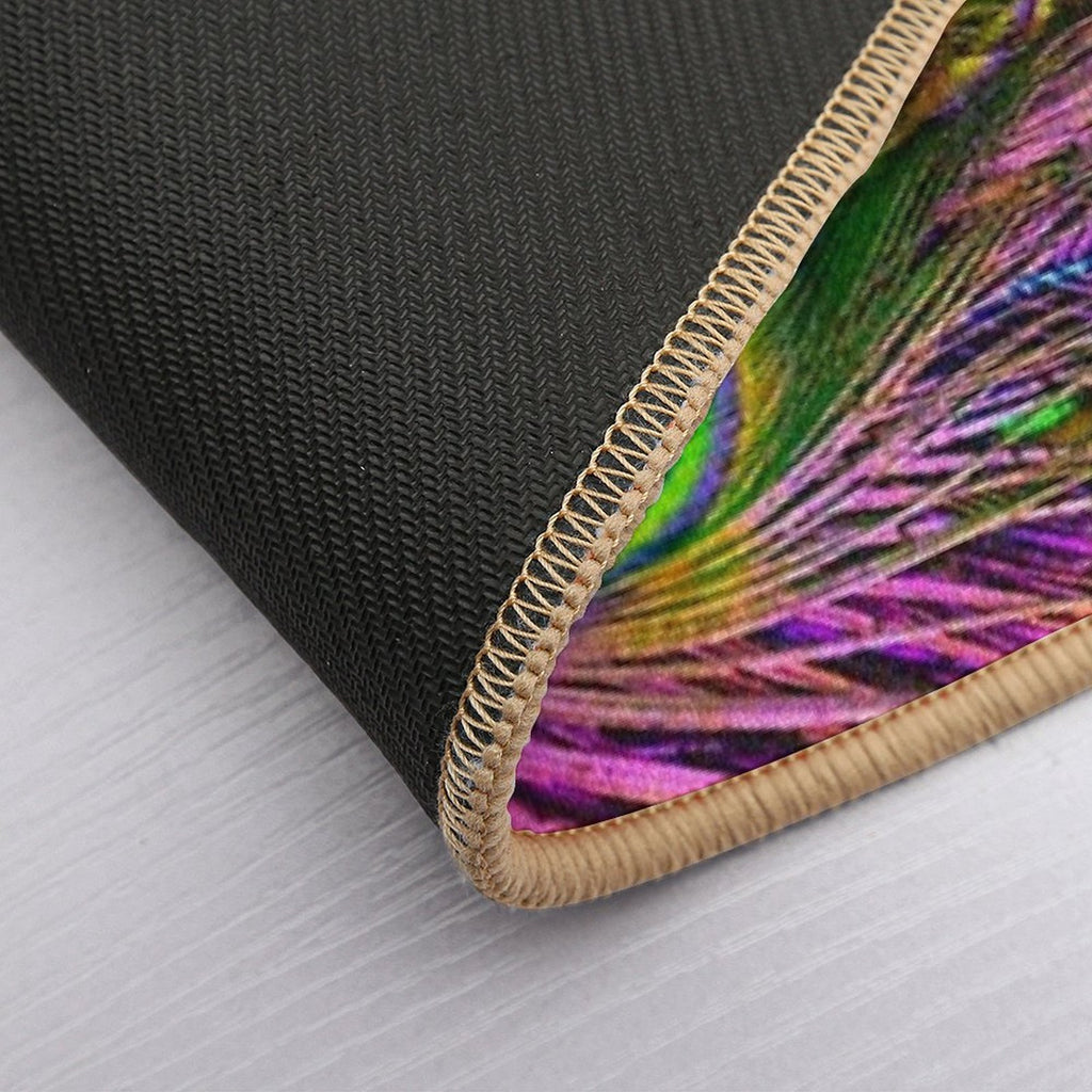 Beautiful Vivid Peacock Feathers  High-Traffic Bath Mat