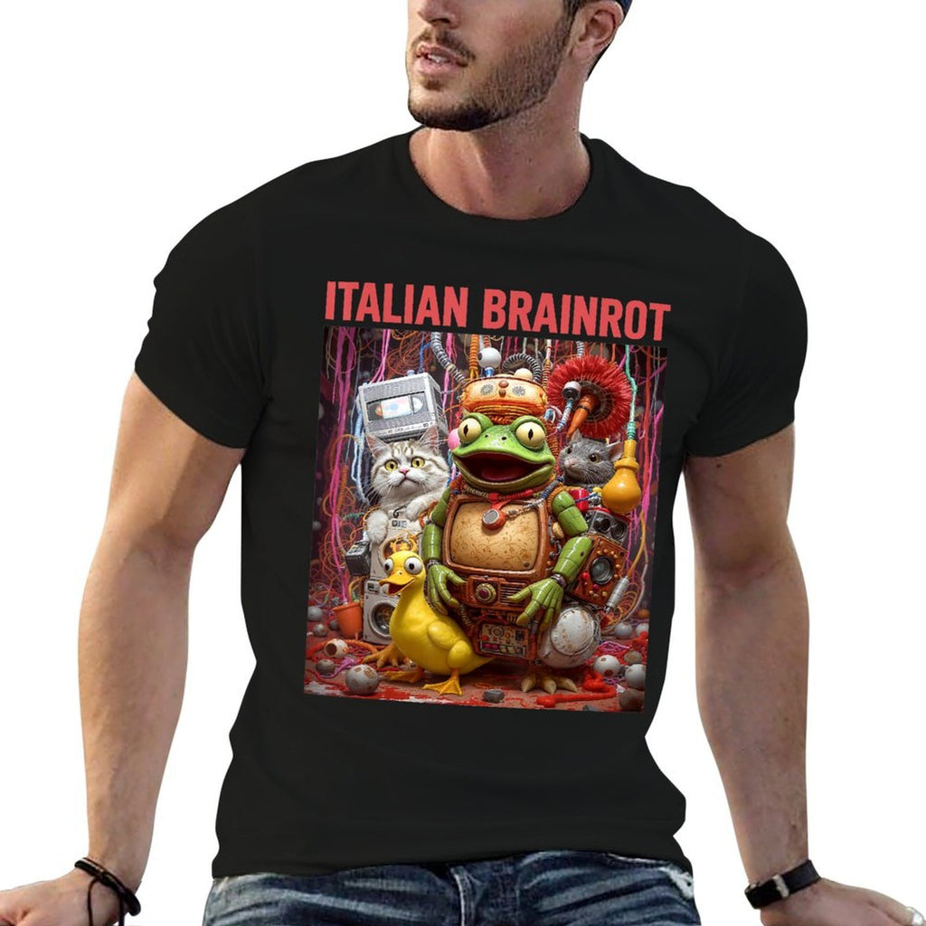 Italian Brainrot Trendy Viral Generated by AI Internet Meme  Trendy Pattern T-Shirt