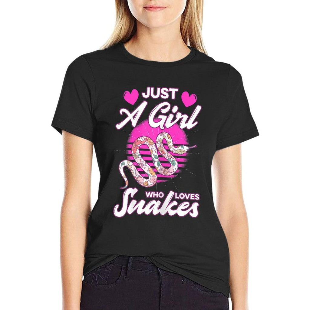 Just A Girl Who Loves Snakes  Trendy Pattern T-Shirt