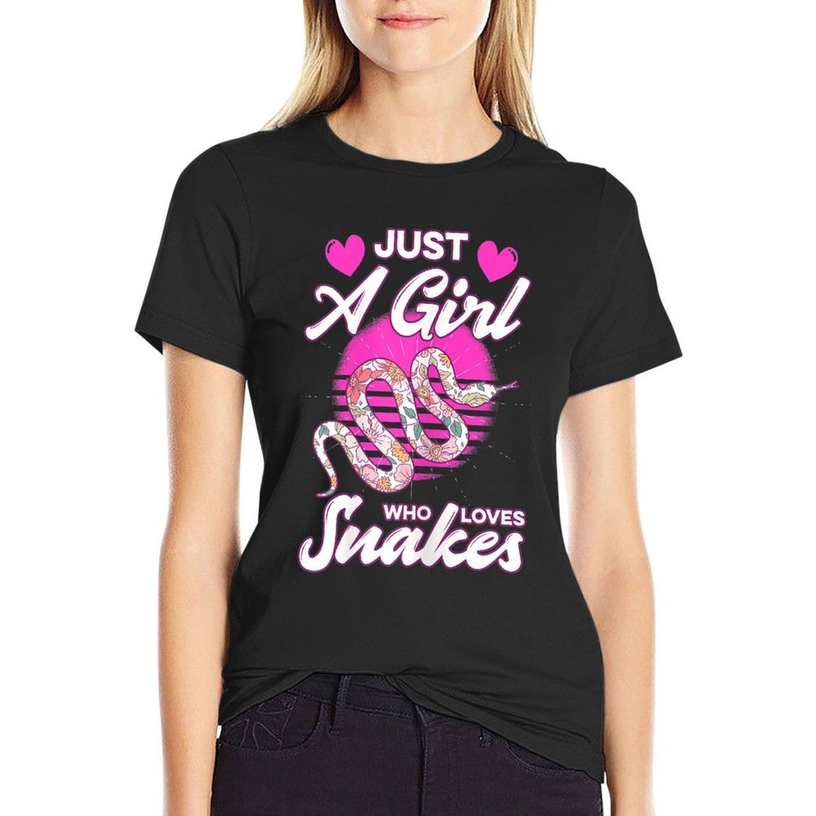Just A Girl Who Loves Snakes  Trendy Pattern T-Shirt