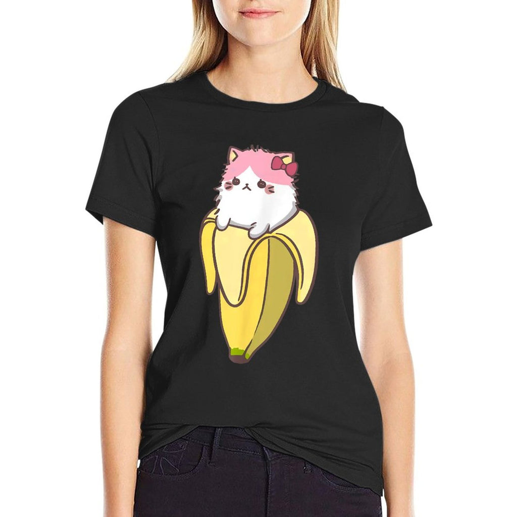 Banana Cat Funny Kawaii Bananya Gift Bday for Men Women Girls Kids  Soft T-Shirt