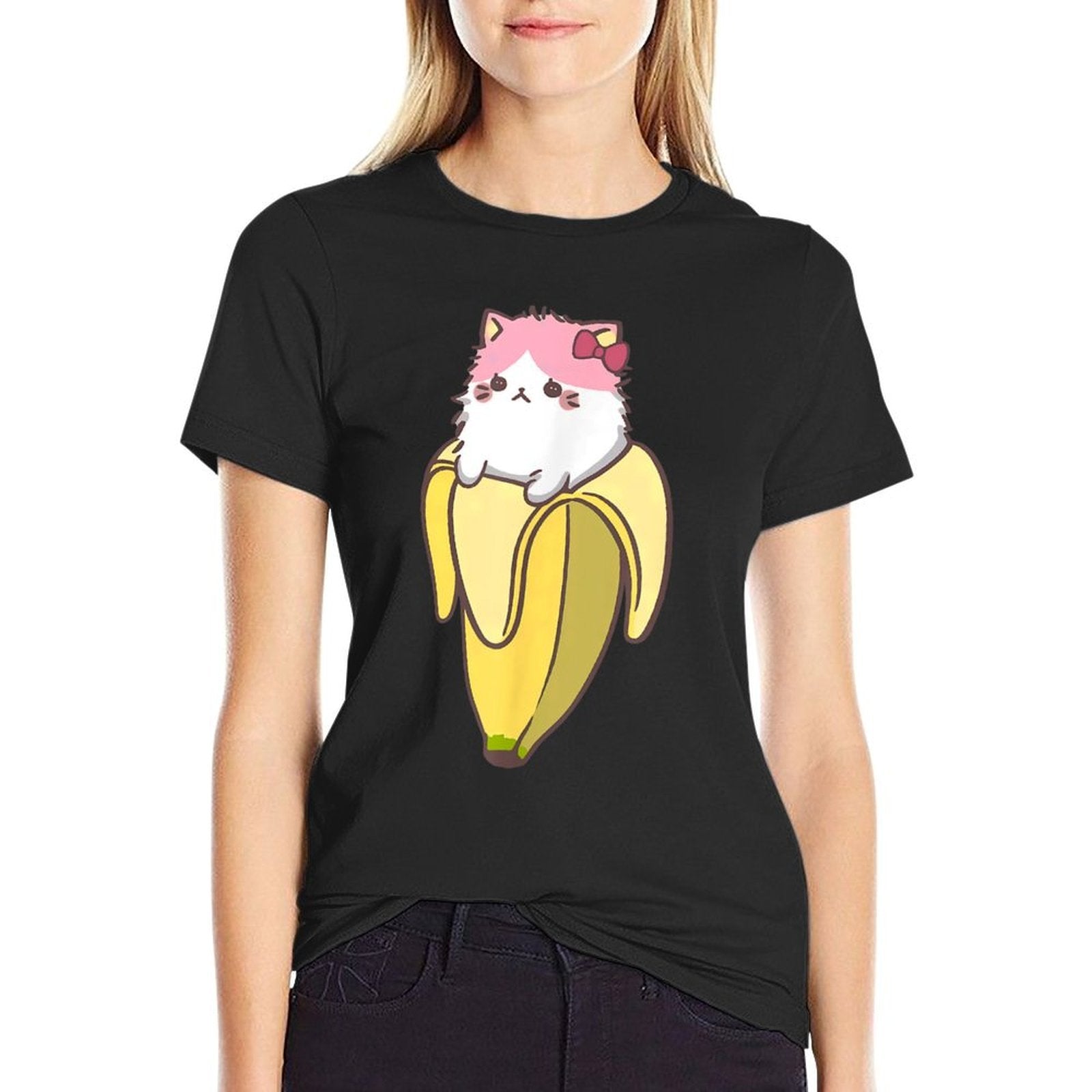 Banana Cat Funny Kawaii Bananya Gift Bday for Men Women Girls Kids  Soft T-Shirt