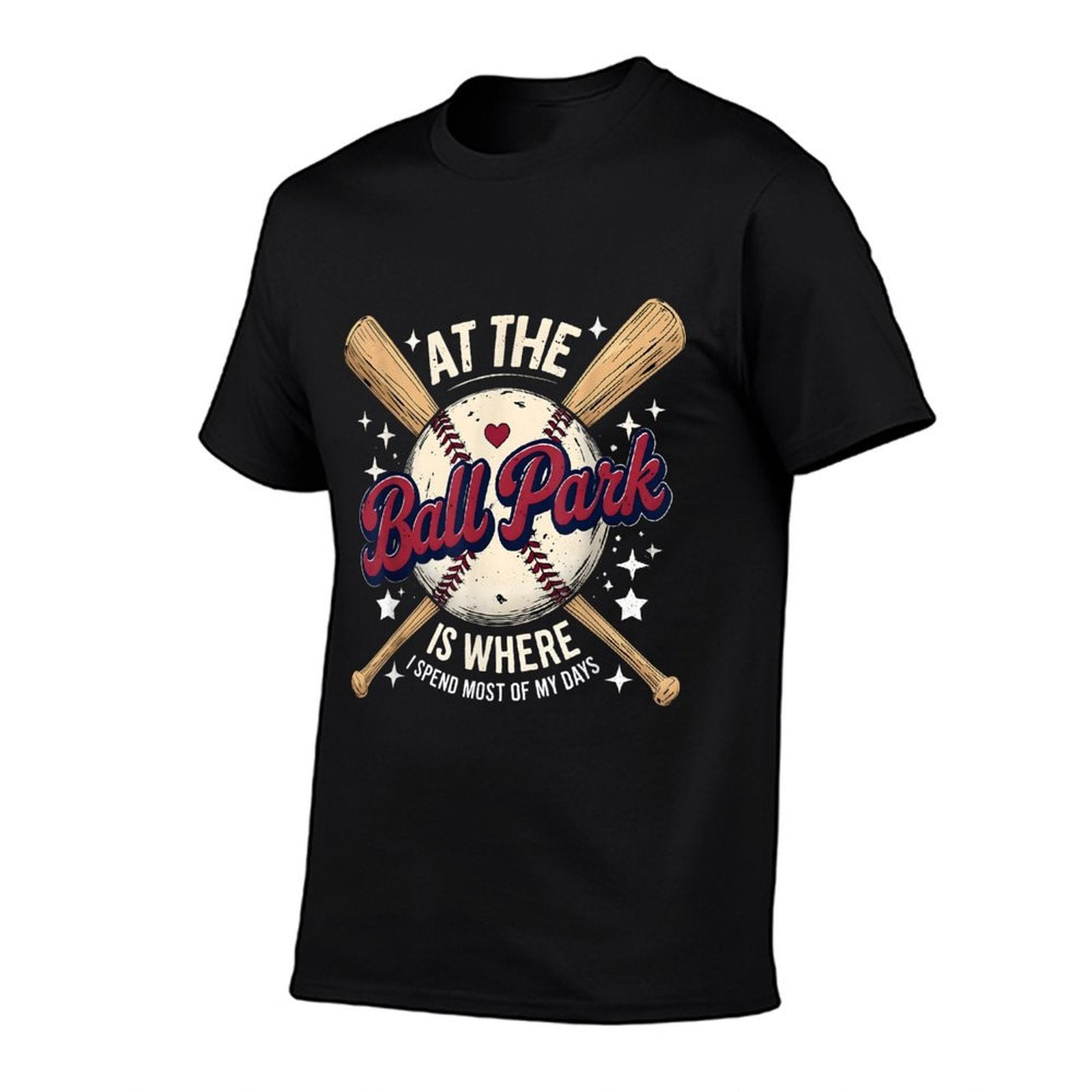 Baseball Mom At The Ballpark I Spend Most My Days Retro  Rolled Sleeves T-Shirt
